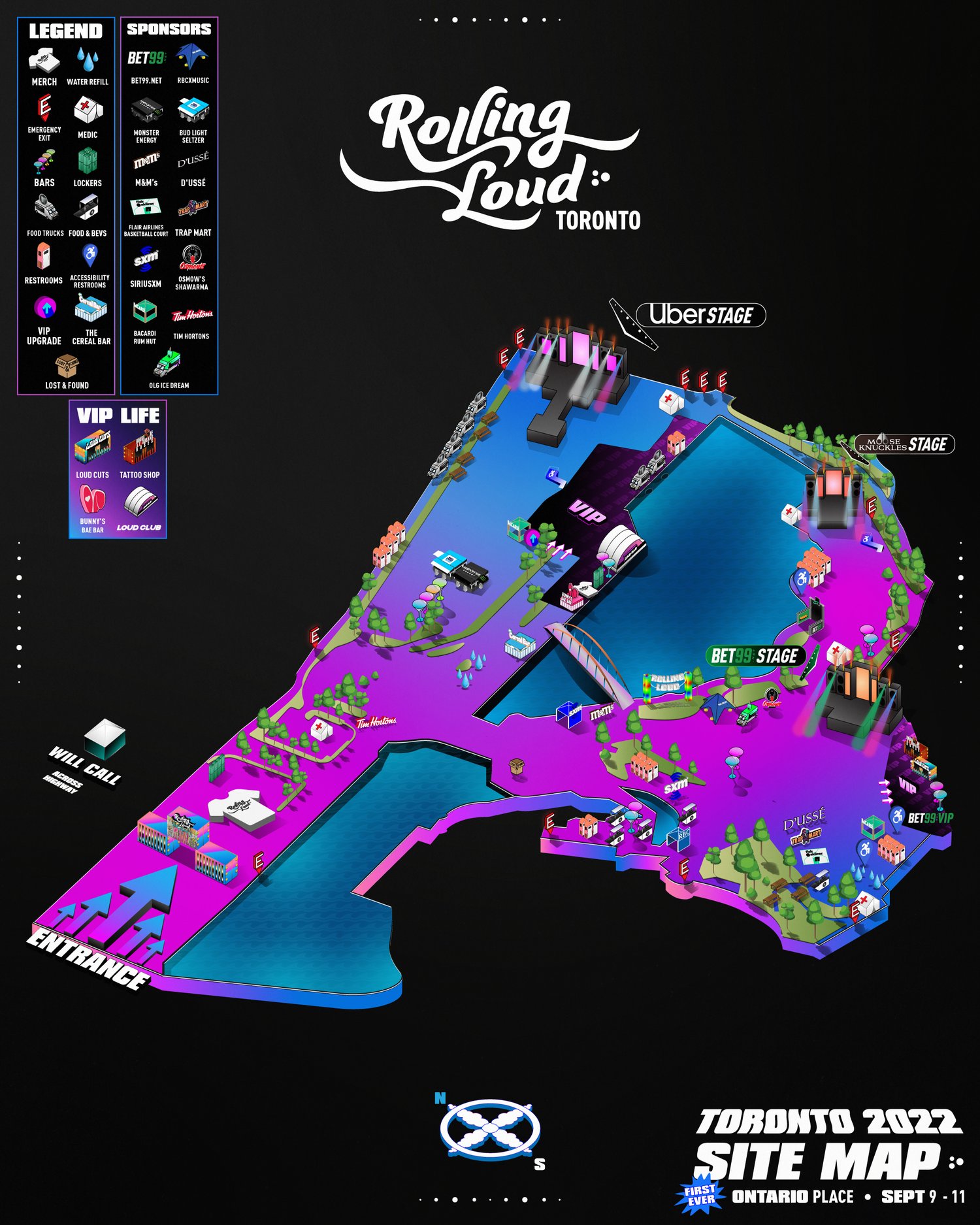 Rolling Loud Toronto 2024 Site Map